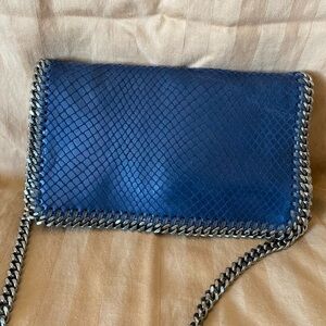 Stella McCartney Navy Chain-Trim Crossbody Bag